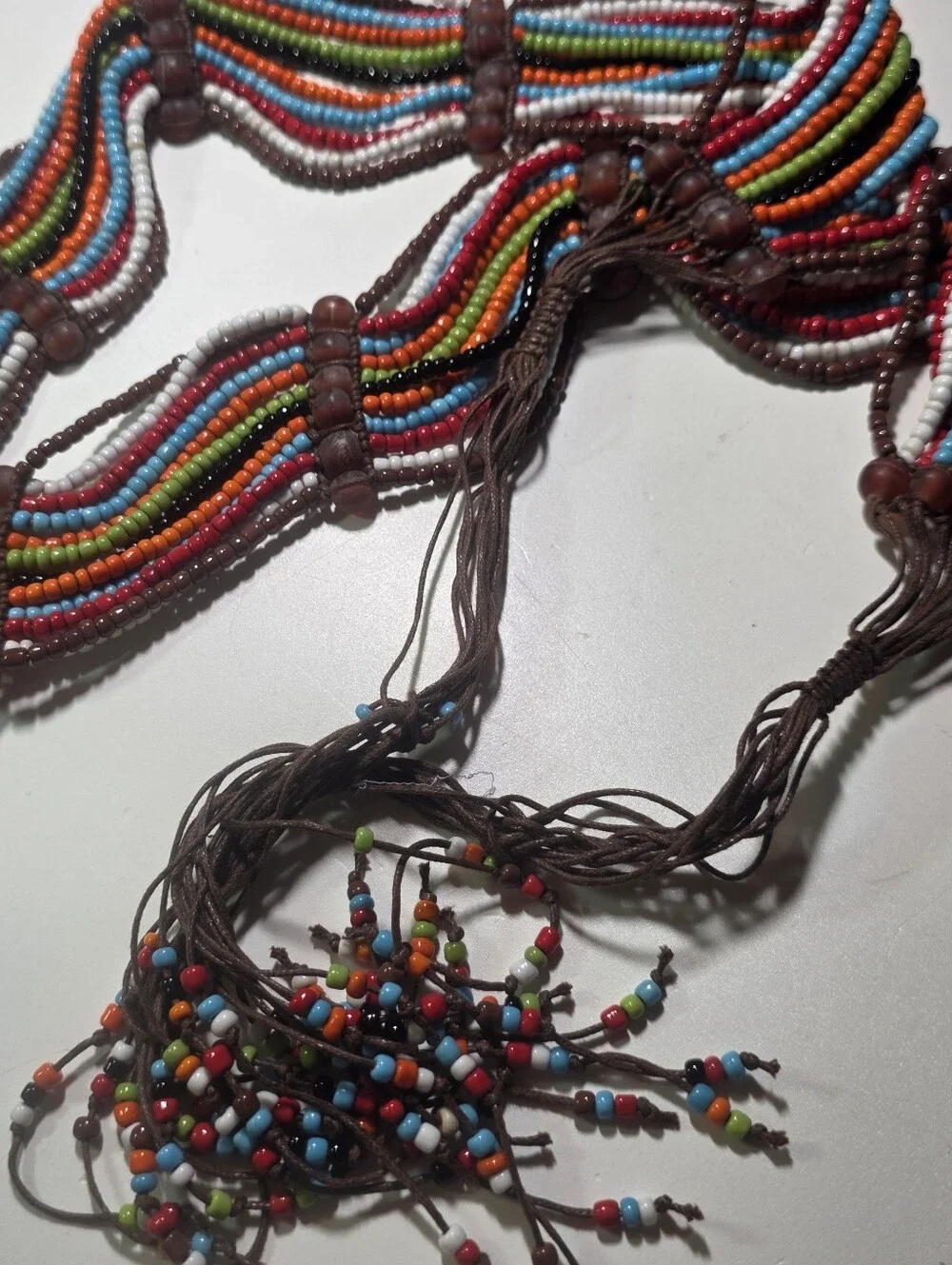 Boho Multicolor Beaded Tassel Belt | Festival Statement Waist Belt